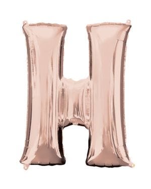 Rose Gold Letter H Air Filled Balloon - 16&quot; Foil