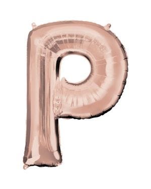 Rose Gold Letter P Air Filled Balloon - 16&quot; Foil