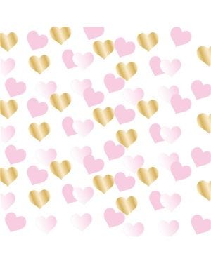 1st Birthday Pink &amp; Gold Heart Confetti