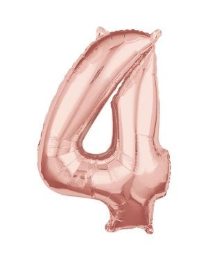 Rose Gold Number 4 Balloon - 26&quot; Foil