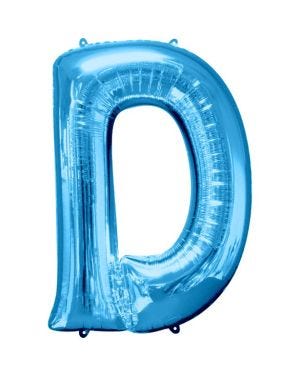 Blue Letter D Balloon - 34&quot; Foil