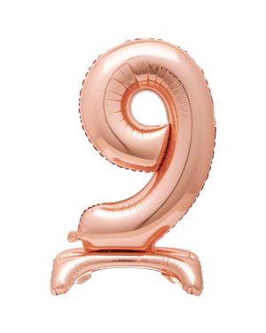 Rose Gold Standing Number Balloons - 30&quot; Air Fill