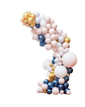 Marble, Navy &amp; Gold Chrome Large Balloon Arch DIY Kit - 200 Balloons