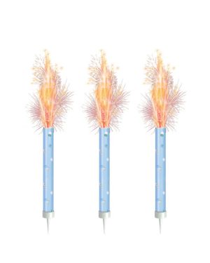 Blue Ice Fountain Candles - 5.9&quot; (3pk)