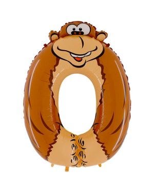 Gorilla Number 0 Balloon - 40&quot; (Foil Balloons)