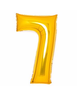 Number 7 Gold Foil Balloon - 34&quot;