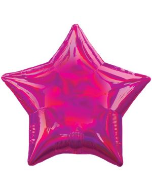 Magenta Iridescent Star Balloon - 18&quot; Foil