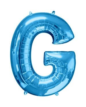 Blue Letter G Balloon - 34&quot; Foil