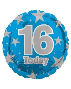 16th Blue Birthday Balloon - 18&quot; Foil