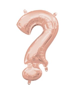 Rose Gold Question Mark Air Filled Balloon - 16&quot; Foil