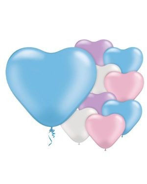 Heart Pearl Assorted Balloons - 6&quot; Latex (100pk)