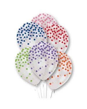 Rainbow Confetti Printed Latex Balloons - 11&quot; (6pk)