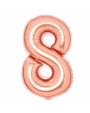 Rose Copper Foil Number Balloons - 34&quot;
