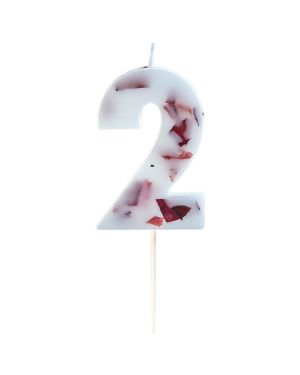 Pressed Petal Number 2 Candle - 9cm
