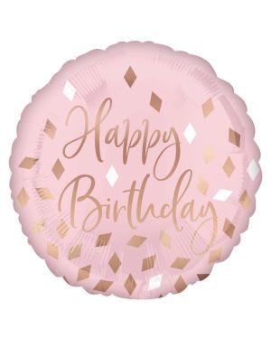 Blush Happy Birthday Balloon - 18&quot; Foil