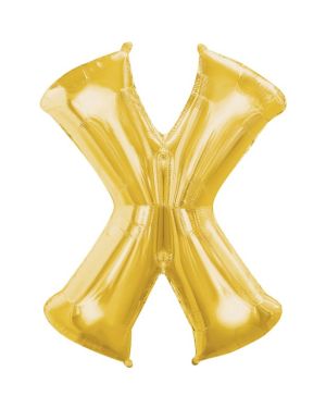 Gold Letter X Balloon - 16&quot; Foil