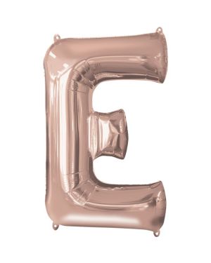 Rose Gold Letter E Balloon - 34&quot; Foil