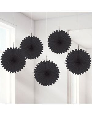 Black Paper Fans - 15.2cm (5pk)