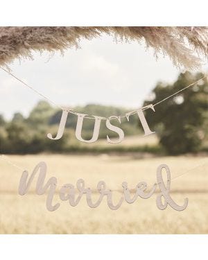 Just Married Wooden Wedding Bunting - 1.5m