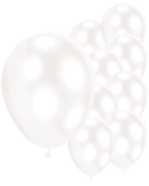9&#039;&#039; Pearl White Latex Balloons (10pk)