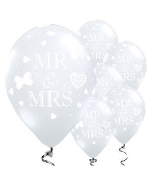Mr and Mrs Diamond Clear Wedding Balloons - 11&#039;&#039; Latex (50pk)