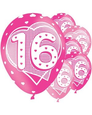 16th Birthday Assorted Balloons - 11&#039;&#039; Latex (6pk)