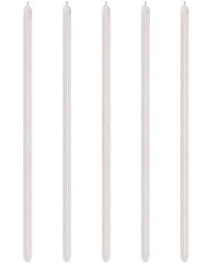 Silver Satin Modelling Balloons - 260 Latex (100pk)