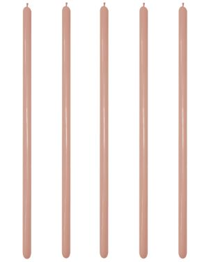 Rose Gold Metallic Modelling Balloons - 260 Latex (100pk)