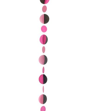 Pink &amp; Black Circles Balloon Tail - 1.2m