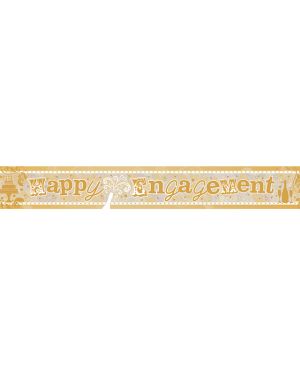 Holographic Happy Engagement Foil Banner - 2.7m