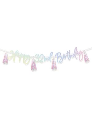 Iridescent Add an Age Bday Banner - 2.7m