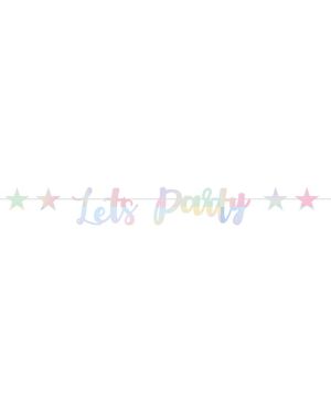 Iridescent Let&#039;s Party Paper Banner - 1.8m