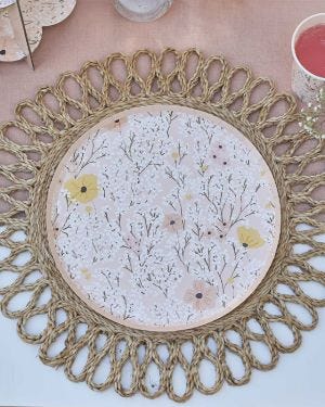Birthday Bloom Floral Paper Plates - 24.5cm