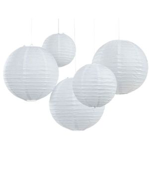 Boho Wedding White Paper Lanterns - 30cm &amp; 20.5cm