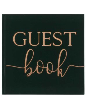 Botanical Wedding Green Velvet Guest Book