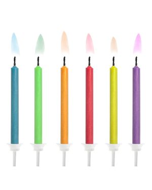 Coloured Flames Birthday Candles (6pk)