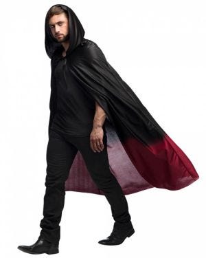 Black &amp; Red Cape - 170cm