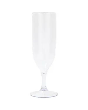 Clear Semi-Transparent Reusable Plastic Champagne Glasses (2pk)