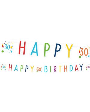 Confetti Birthday Age 30 Letter Banner - 1.8m