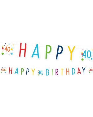 Confetti Birthday Age 40 Letter Banner - 1.8m