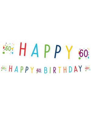 Confetti Birthday Age 60 Letter Banner - 1.8m