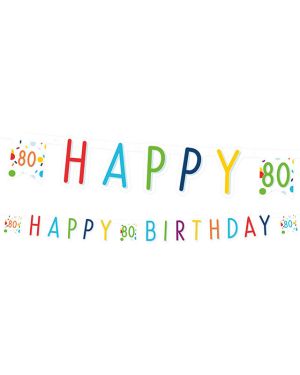 Confetti Birthday Age 80 Letter Banner - 1.8m