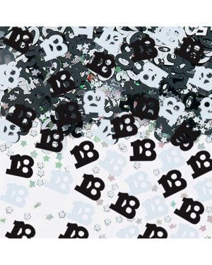 18th Birthday Black &amp; Silver Table/Invite Confetti - 14g