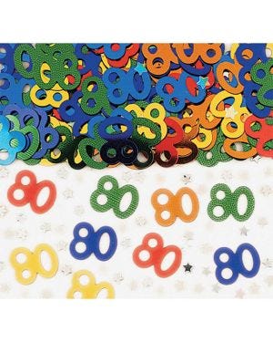 Multicolour Age 80 Metallic Confetti (14g)