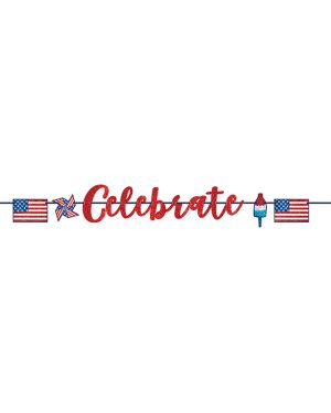 4th July Celebrate Glitter Banner - 3.65m