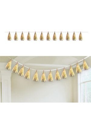 Gold Paper Tassel Decoration - 6m