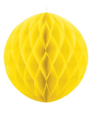 Yellow Honeycomb Ball Paper Decoration - 20cm