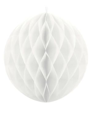 White Honeycomb Ball Paper Decoration - 20cm
