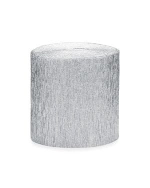 Silver Crepe Streamer (4pk)