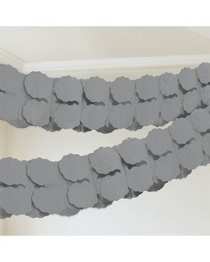 Silver Paper Garland Decoration - 3.7m